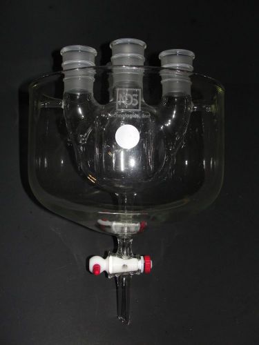500ml 4 neck reactor flask dry ice bath stopcock unusual rare lab glassware