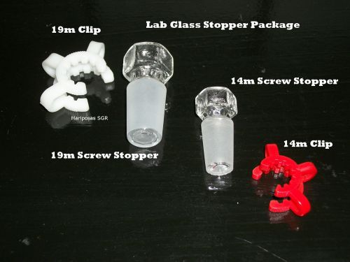 LAB GLASS STOPPER CORK SCREW STYLE RECEIVER CORK STOPPER PACKAGE