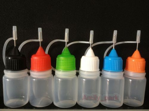 Hot! 50pcs 5ml Empty Plastic Squeezable Liquid Dropper Bottles needle tip LDPE