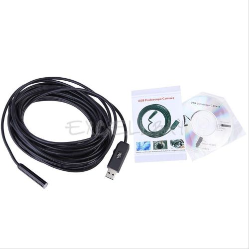 Mini 10M USB Waterproof Endoscope Borescope Snake LED Inspection Tube Camera E0X