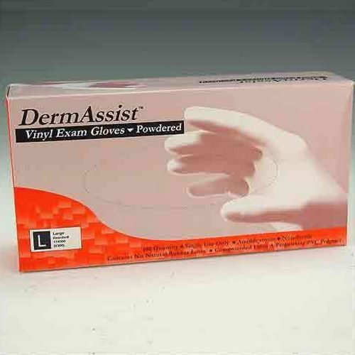 DermAssist X-SMALL Vinyl Synthetic Lightly Powedered Exam Gloves - 100/bx
