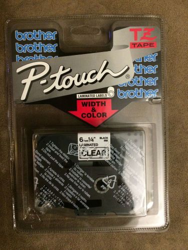 TZ-111 Brother P-Touch Tape 1/4&#034; Black on Clear Durable Laminate