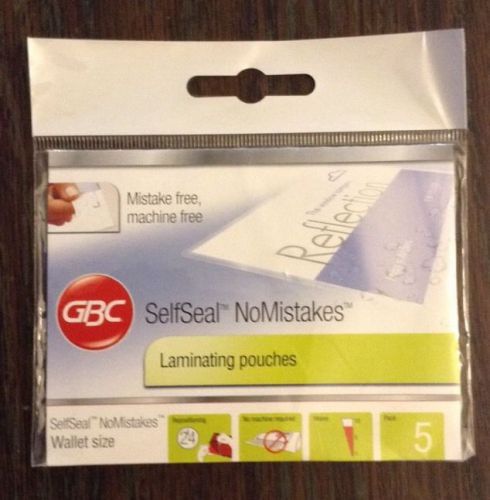GBC Self-Seal Wallet Size Laminating Pouches - 8 Mil 5 Pack