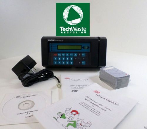 ADP EMPLOYEE TIME CLOCK 2000 SERIES  WITH GUIDE AND TIME CARDS T2*D2