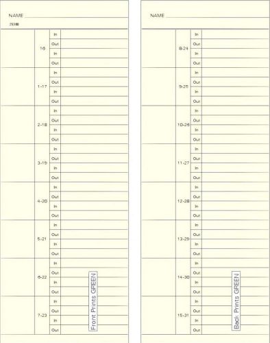 Time Card Acroprint 150 Semi-Monthly Double Sided Timecard C-2538 Box of 1000