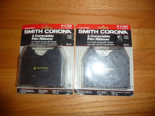(2) New 2 PK Smith Corona H 21000 Correctable Film Black Typewriter Ribbons
