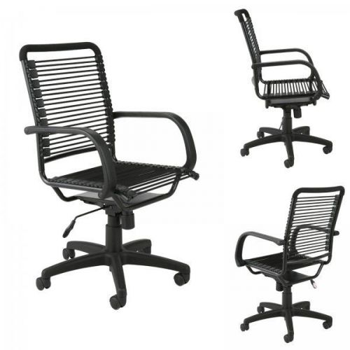 Black bungee high back office chair with casters for sale