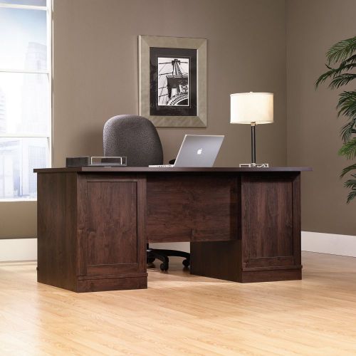 Executive Desk- Office Port Collection:  Dark Alder Finish- Wall Street Style