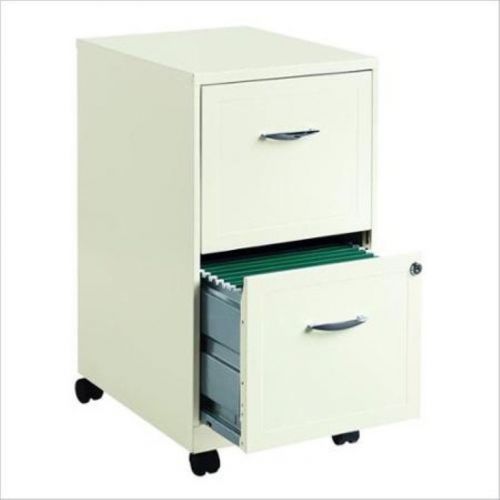 Rolling File 2 Drawer White Cabinet File Filing Storage Mobile Steel Metal Cart