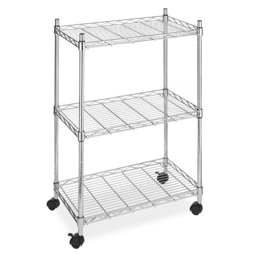 Brand New Chrome Wire Shelving Cart 250 Lb Shelf load 3 Shelves w/Casters Wheels