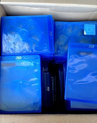 50 Original Genuine Blu ray cases (mixed double and single)