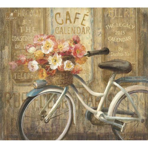 Legacy CAFE 2015 Wall Calendar Paris Sidewalk Cafe Art Bakery Wine Bike Flowers