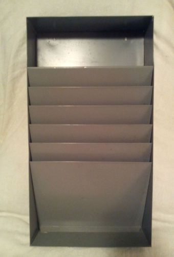 Vtg Lit-Ning Metal Industrial Office Wall Paper Tray Box File Cabinet Organizer