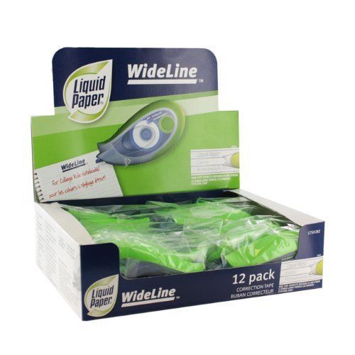 NEW Paper Mate Liquid Paper WideLine Correction Film Tape, 12/Pack