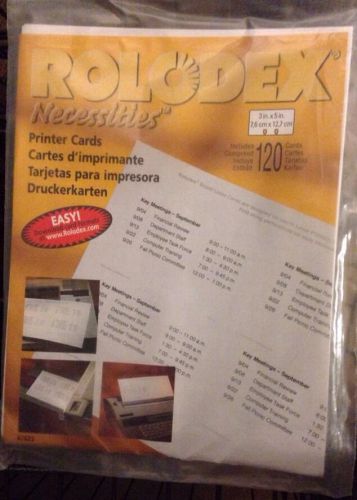 ROLODEX Necessities 120 Laser/Inkjet Printer Cards 3&#034; x 5&#034;. FREE SHIP
