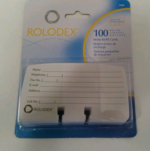Rolodex 67553 Petite Rotary File Refills, Petite Cards, 2-1/4&#034;x4&#034;, 100/PK, White