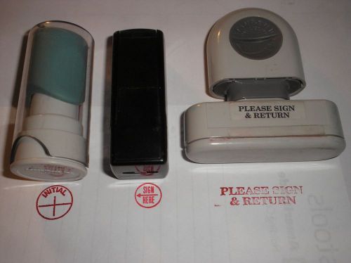 Lot of 3 Escrow Notary Supplies Ink Stamp Pads - Please sign &amp; Return &amp; Initial