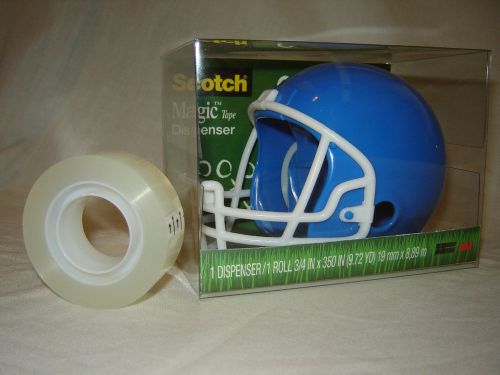 Scotch Transparent Tape Dispenser Blue Football Helmet + Exclusive Bonus Roll