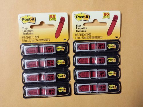 2 pack - Post-it Flags 684RDSH - Arrow Message 1/2 Flags in Dispenser, Sign Here
