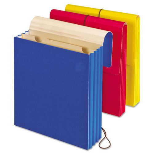 Vertical Wallet, Letter, 3 1/2&#034; Expansion, Blue, Red, Yellow, 3/Pack