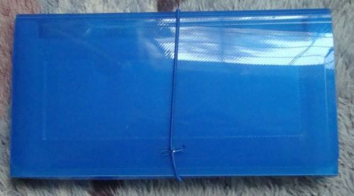 blue envelope size plastic file  12 clear files  elastic closure