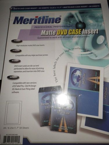 New- Meritline Pro Photographic Matte DVD Case Insert 50-Pack. Free Shipping!