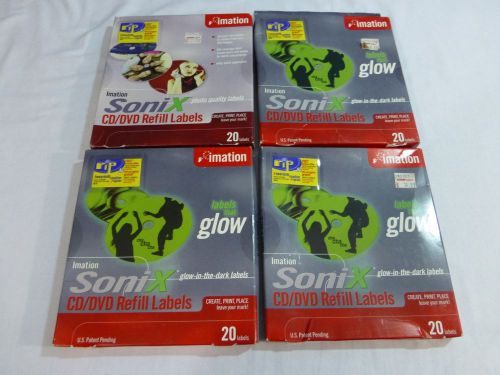 New Sonix Imation 4 Boxes 80 CD DVD Refill Labels Glow In The Dark &amp; Photo