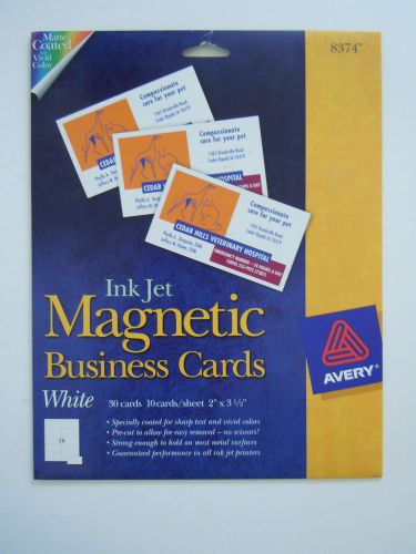AVERY 8374 - MAGNETIC BUSINESS CARDS- INK JET - WHITE- 30 CARDS