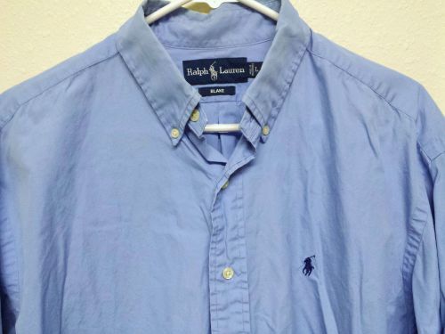 Ralph Lauren Polo Shirt   Blue Blake button front Shrit Size L