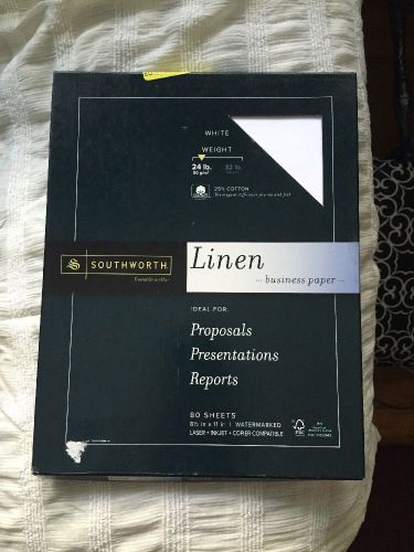Southworth Linen Business Paper Inkjet Laser Copier Watermarked 25% Cotton White