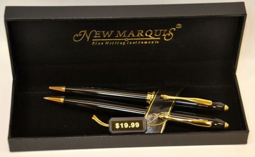 New Marquis Classic Pen / Pencil Set-Black &amp; Gold