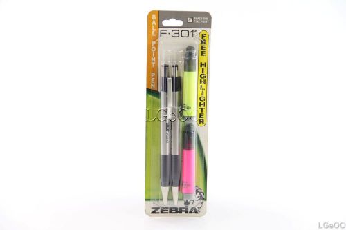 Zebra f-301 retractable ballpoint pen black ink fine for sale
