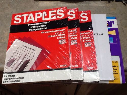 Lot Of Transparency Film For Copiers -New- Staples 300 Ct + Off Brand 100 New