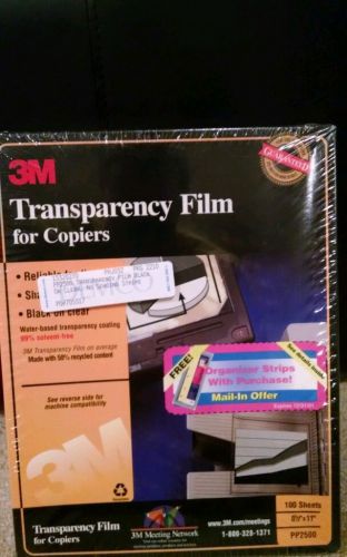 3M TRANSPARENCY FILM PP 2500 COPIER FILM CLEAR 100 PACK Brand NEW sealed