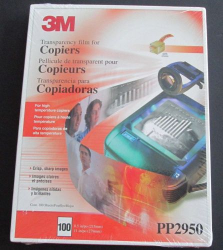 3M PP2950 Transparency Film for Copiers 8.5&#034; x 11&#034; 100 Sheets Sealed Box