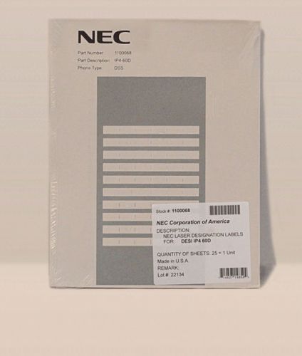 NEW NEC SL1100 NEC-NEC1100068 DESI SHEET 60 BUTTON TELEPHONE