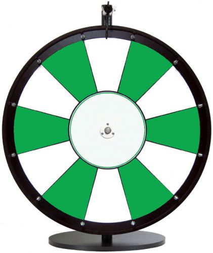 24&#034; Green and White Promotional Dry Erase Spinning Prize Wheel
