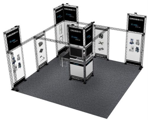 Trade show booth display custom 20&#039; x 20&#039; composite truss crosswire for sale