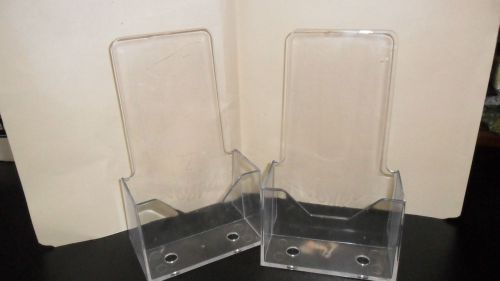 NEW Set of 2 Acrylic Literature Holders Counter Displays Clear Plastic TRIFOLD