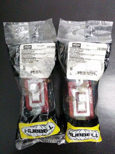 (2 pc) Hubbell Toggle Switch Single Pole 20A Commercial Spec Grade White CS120W