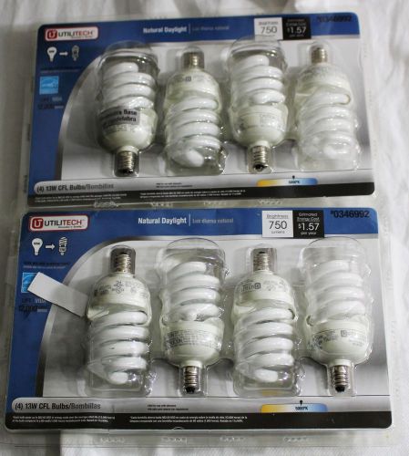 (2) Utilitech 4-Pack 13-Watt (60W) Spiral Medium Base Daylight CFL Bulbs Mini
