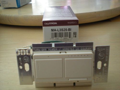 Lutron Maestro Single Pole 300W Dimmer 2.5 Amp Switch MA-L3S255-BI  Biscuit
