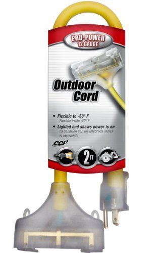 Coleman cable 03492 12/3-wire gauge tri-source seow outdoor vinyl extension cord for sale