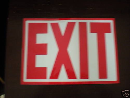Glow in dark 7 inch x 10 inch exit sign ( state code) emergency exit sign for sale