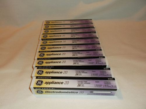 LOT OF (10) NEW GENERAL ELECTRIC APPLIANCE 20 SPECIALTY BULBS 91021  20W T6-1/2
