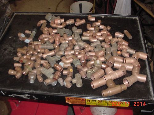 110 pieces copper pipe fittings lot plumbing steampunk art huge lot $10 shipping for sale