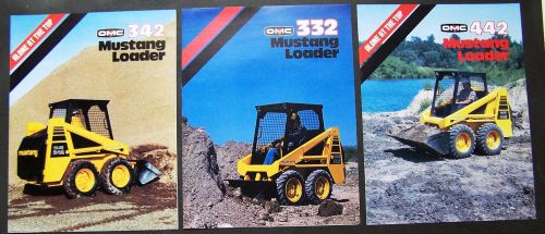 Lot of 3 owatonna omc skid steer loder brochures -332-342-442 mustangs for sale
