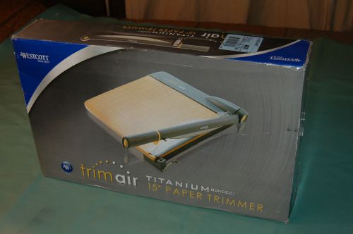Westcott TrimAir Titanium Guillotine Paper Cutter 15&#034; #15107 Opened Box Item.
