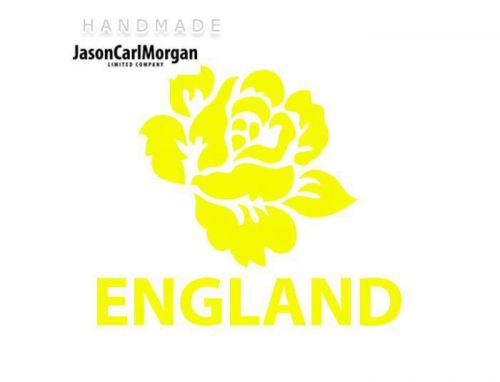 JCM® Iron On Applique Decal, England Rugby Rose Neon Yellow