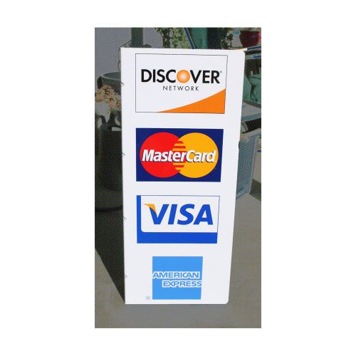 Visa MasterCard Discover American Express LARGE Outdoor Metal Credit Card Sign